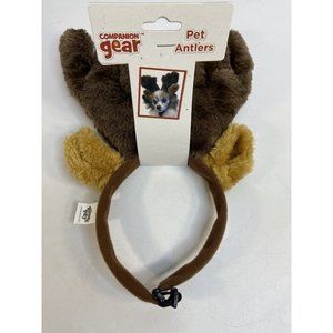 Companion Gear Reindeer Antlers w Ears  Dog Pet Holiday Headband M L Christmas